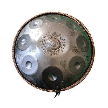 HLURU Handpan Drum Handmade Kurd Scale / Celtic Scale D Minor 22 Inch 9 Notes Featured, Available in 432 Hz and 440 Hz, High-end Stainless Steel Percussion Instrument - Laser engraved Mandala pattern. Never fade. - HLURU
