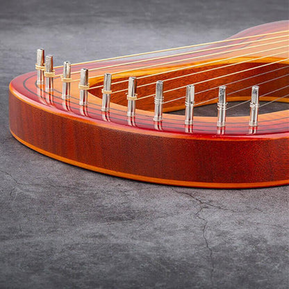 gecko 10 strings lyre harp c key & g key - curly maple & mahogany core wooden