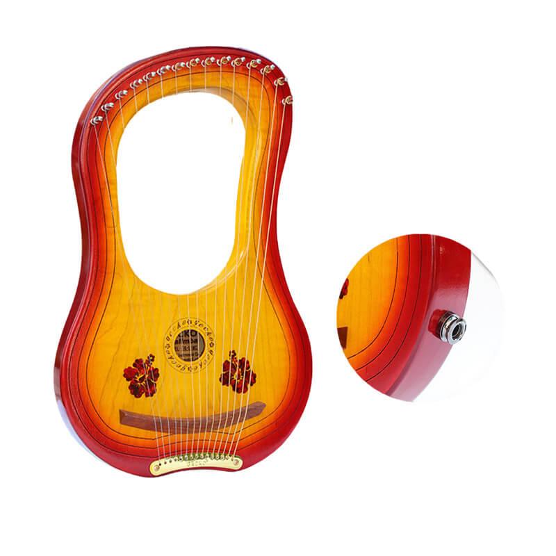 gecko 15 strings lyre harp g key - curly maple & mahogany core wooden 15 string (g key) / curly maple / gk-15m-eq
