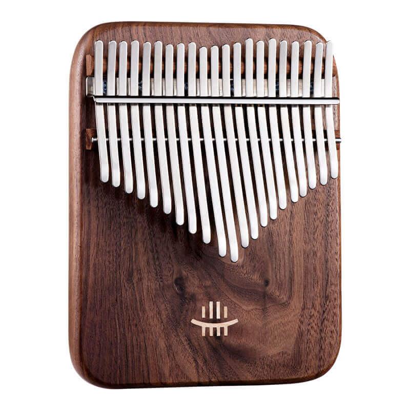 MiSoundofNature 21 Key Flat Board Kalimba Thumb Piano, American Black Walnut Rounded Single Board C Tone Kalimba Instrument - MiSoundofNature