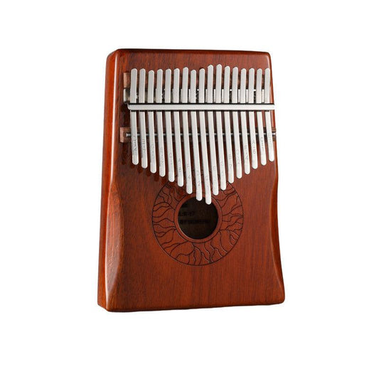MiSoundofNature Huashu 17 Key Hollow Kalimba Thumb Piano, Acacia Armrest Round Hole Opening Box Resonace Single Board Trepanning C Tone Kalimba Instrument - MiSoundofNature