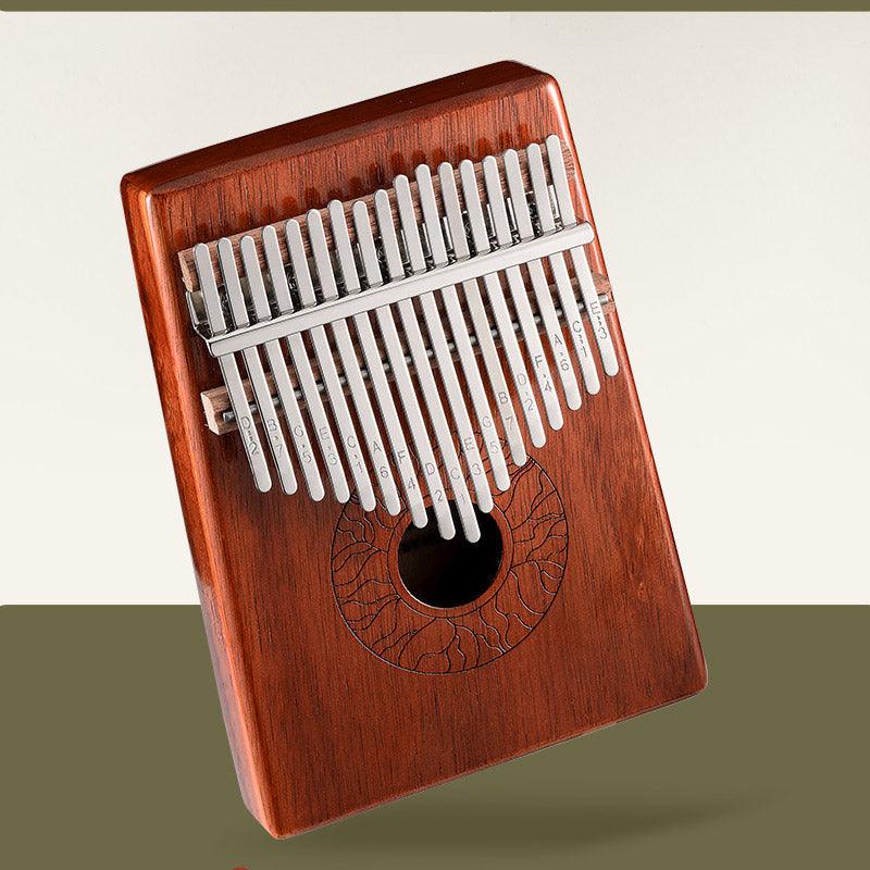 MiSoundofNature Huashu 17 Key Hollow Kalimba Thumb Piano, Acacia Round Hole Opening Box Resonace Single Board Trepanning C Tone Kalimba Instrument - MiSoundofNature