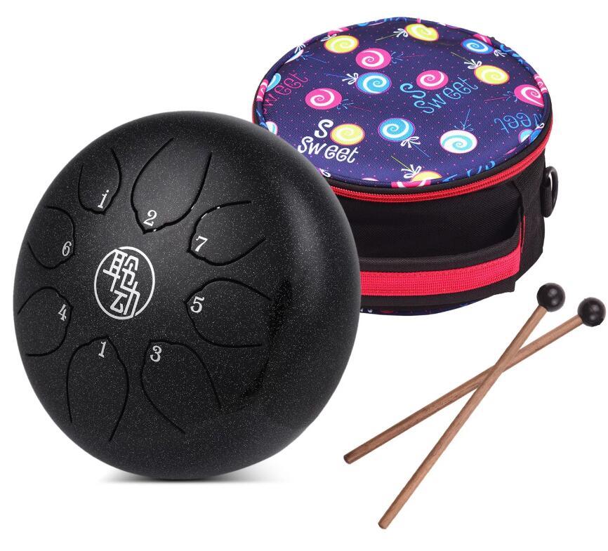 MiSoundofNature Huashu Alloy Steel Tongue Drum 8 Inch 8-Notes C-Key Percussion Instrument - MiSoundofNature