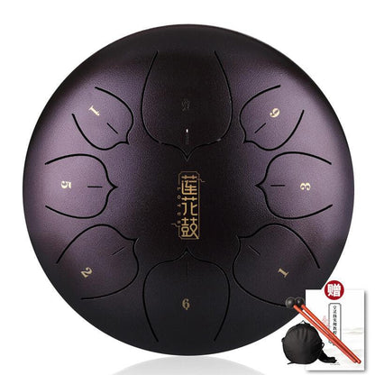MiSoundofNature Huashu Upgrade Lotus Carbon Steel Tongue Drum 10'' 8 Tone C Key - 10 Inches / 8 Notes (18 colors) - MiSoundofNature