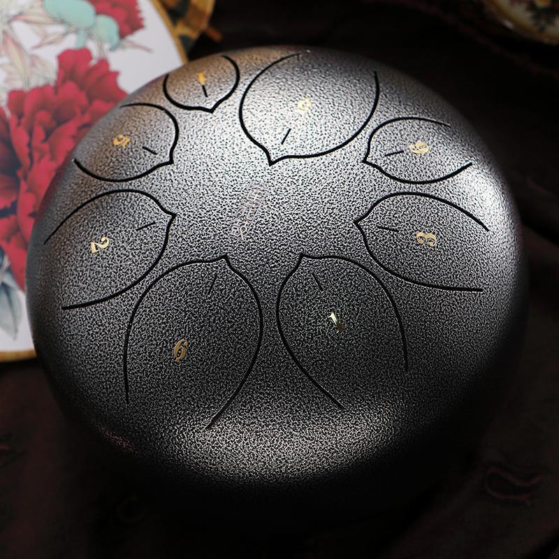 MiSoundofNature Huashu Upgrade Lotus Carbon Steel Tongue Drum 8'' 8 Tone F Key - 8 Inches / 8 Notes (12 colors) - MiSoundofNature