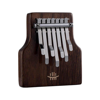 MiSoundofNature Mini 7 Key Chord Hollow Thumb Piano Kalimba, American Black Walnut Box Resonace Portable Finger Piano  C Tone With a Hole at The Bottom - MiSoundofNature