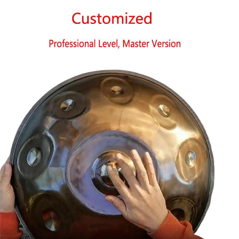 MiSoundofNature Customized Master Version Mountain Rain Stainless Steel Handpan Drum D Minor 22 Inch 9/10/12/13 Notes Percussion Instrument - MiSoundofNature