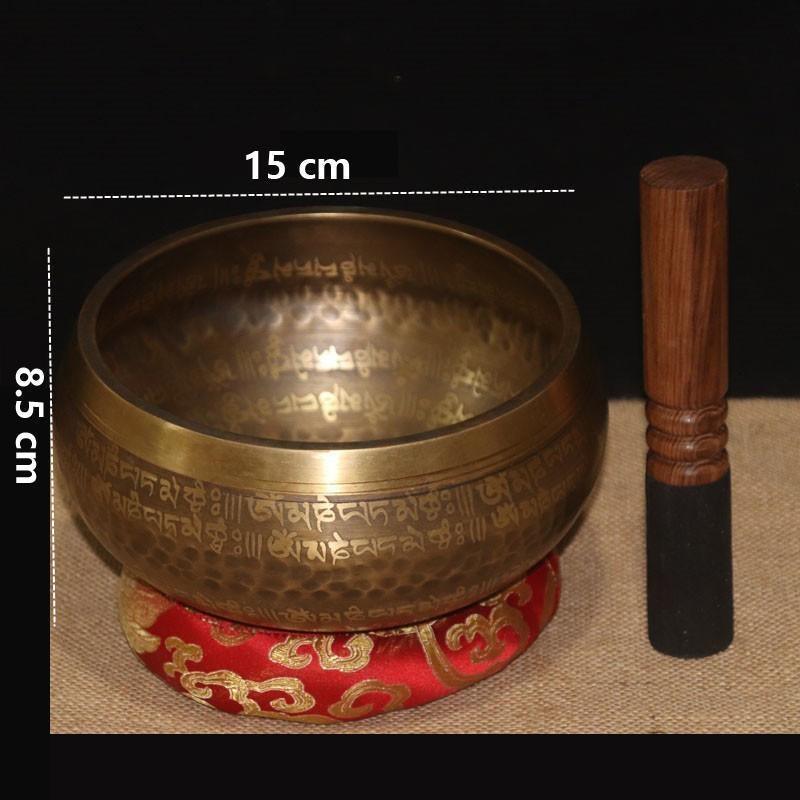 MiSoundofNature Tibetan / Nepal Handmade Singing Bowl Set Antique Design With Dual Surface Mallet and Silk Cushion (5 Colors) - MiSoundofNature